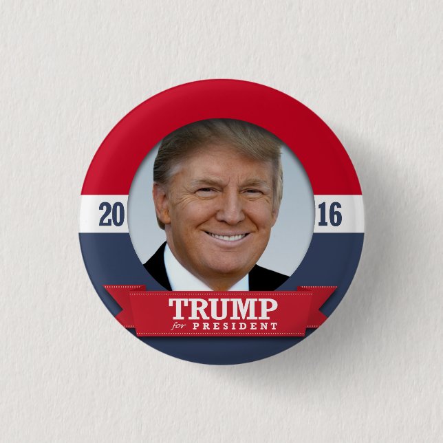 Badge Rond 2,50 Cm Trump 2016 (Devant)