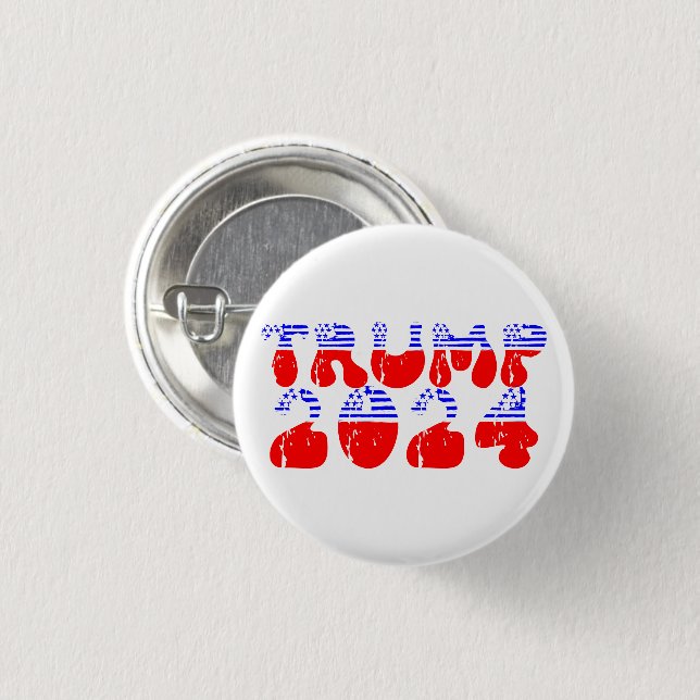 Badge Rond 2,50 Cm Trump 2024 Patriotique Super rétro (Devant & derrière)