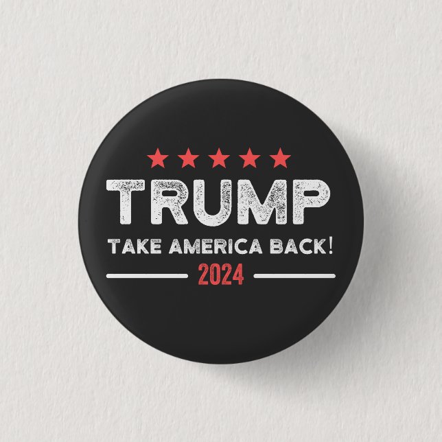 Badge Rond 2,50 Cm Trump 2024 : Reprendre l'Amérique (Devant)