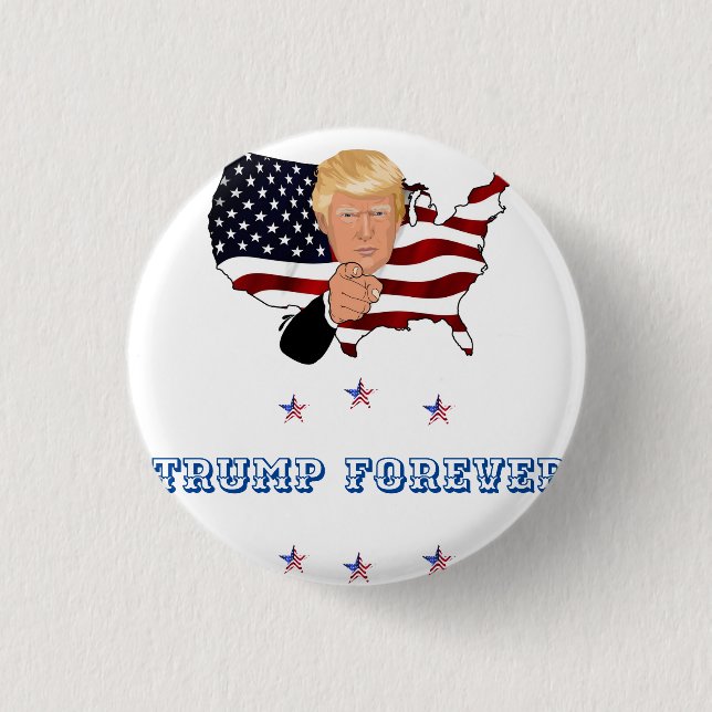 Badge Rond 2,50 Cm Trump à jamais (Devant)