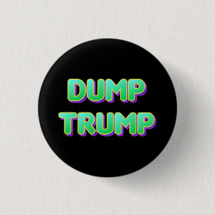 Badge Rond 2,50 Cm Trump de police rétro verte