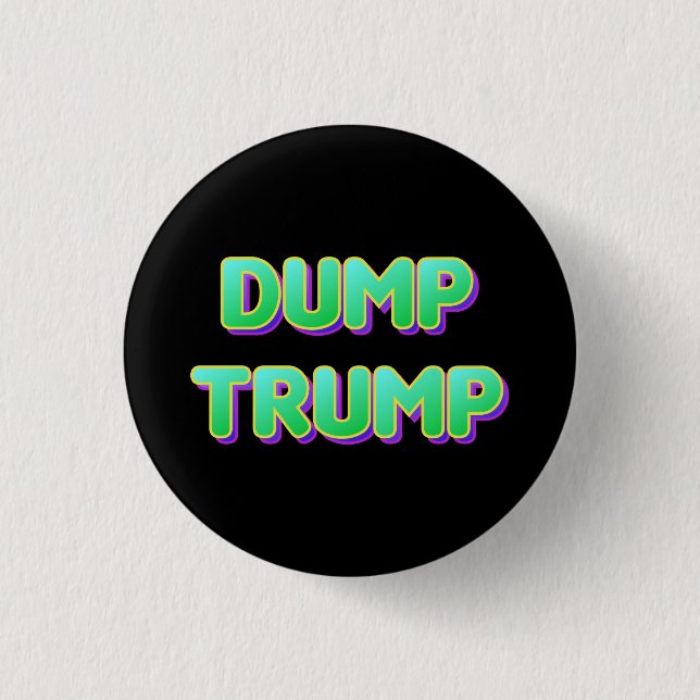 Badge Rond 2,50 Cm Trump de police verte rétro (Devant)