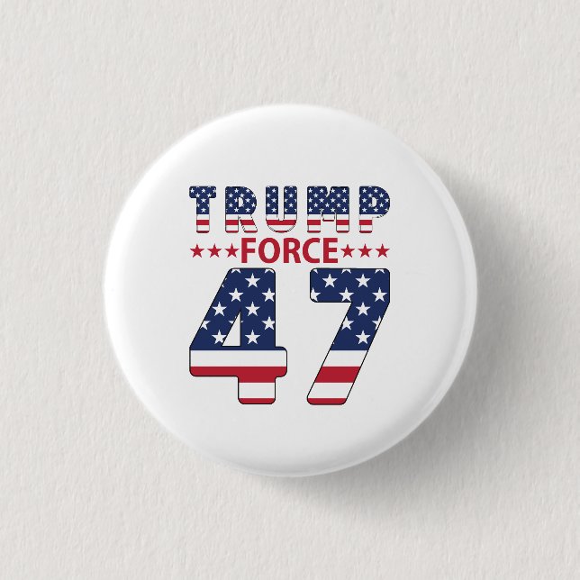 Badge Rond 2,50 Cm Trump Force 47 (Devant)