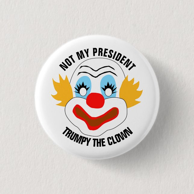 Badge Rond 2,50 Cm Trump Le Clown (Devant)