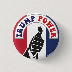 Badge Rond 2,50 Cm TRUMP LE POUCE de PUISSANCE VERS LE HAUT de la