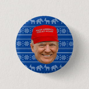 Badge Rond 2,50 Cm TRUMP MAGA Noël