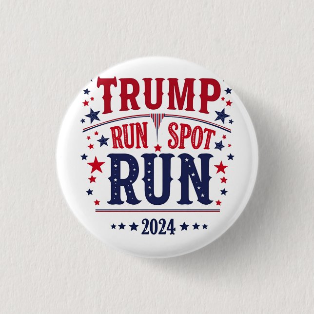 Badge Rond 2,50 Cm Trump Run Spot Run Funny Election Debate (Devant)
