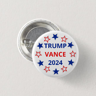 Badge Rond 2,50 Cm Trump, Vance 2024 - Bouton électoral