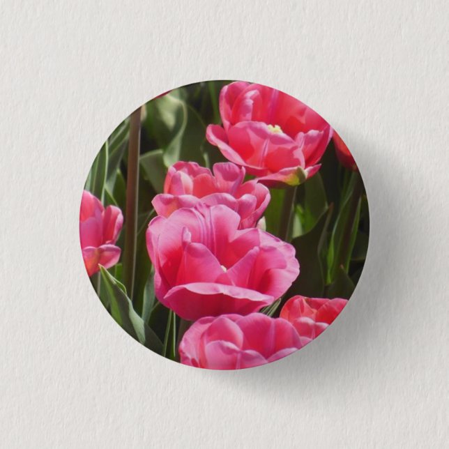 Badge Rond 2,50 Cm Tulipes roses (Devant)
