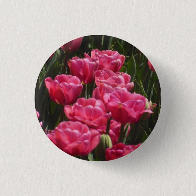 Badge Rond 2,50 Cm Tulipes roses (Devant)