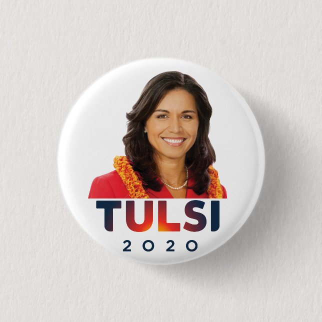 Badge Rond 2,50 Cm Tulsi Gabbard 2020 (Devant)