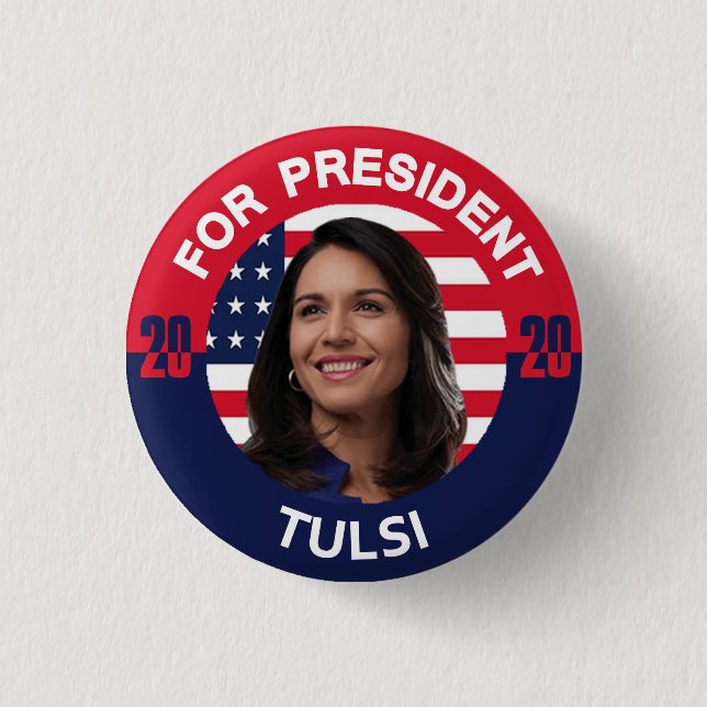 Badge Rond 2,50 Cm Tulsi Gabbard pour le président (Devant)