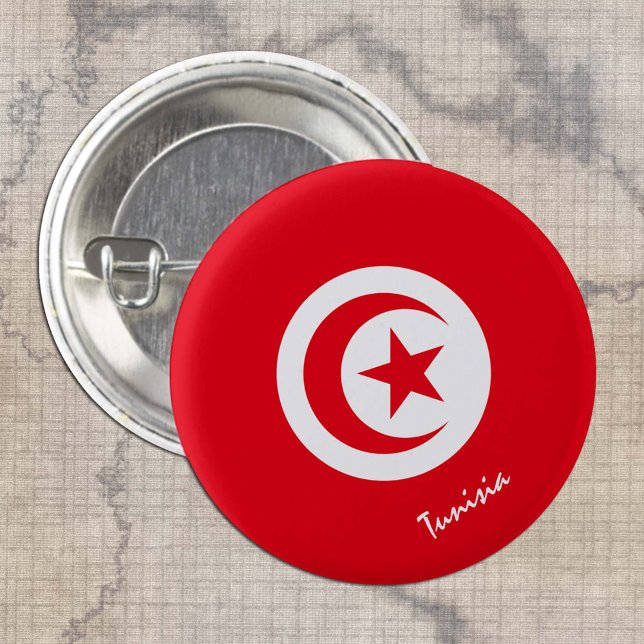 Badge Rond 2,50 Cm Tunisia button, patriotic Tunisian Flag fashion (Créateur téléchargé)