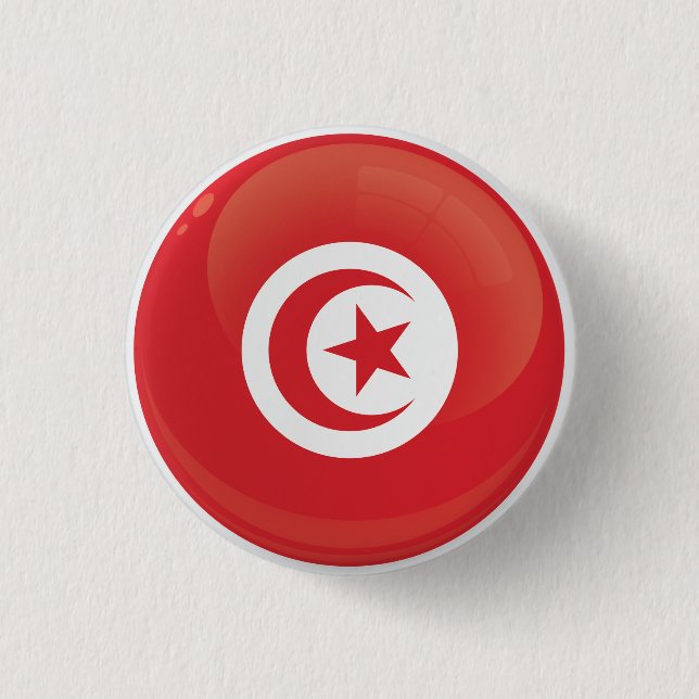 Badge Rond 2,50 Cm Tunisia Round Icon Flag (Devant)