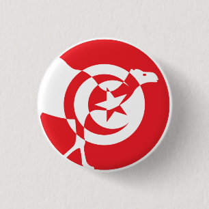 Badge Rond 2,50 Cm Tunisie Dromedal Drapeau animal national tunisien