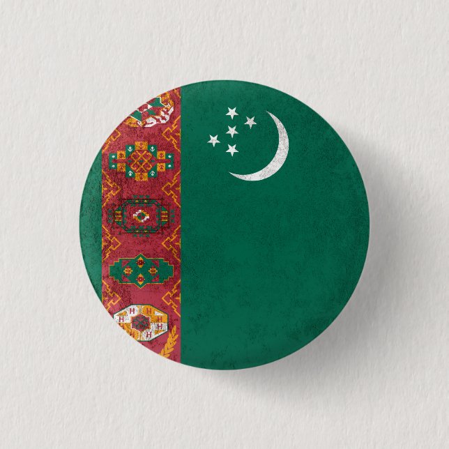 Badge Rond 2,50 Cm Turkmenistan (Devant)