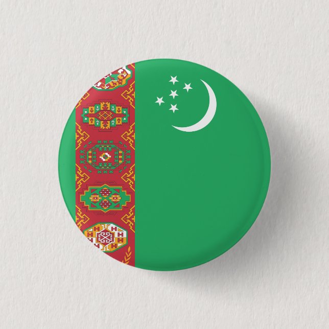 Badge Rond 2,50 Cm Turkmenistan Flag (Devant)