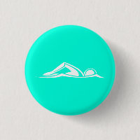 Turquoise de bouton de logo de bain