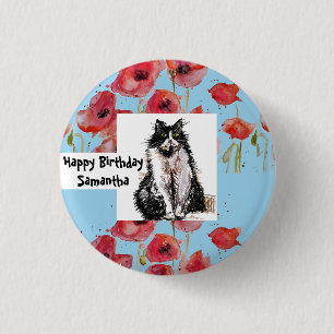Badge Rond 2,50 Cm Tuxedo Chat Love You Black and White Cats Girls