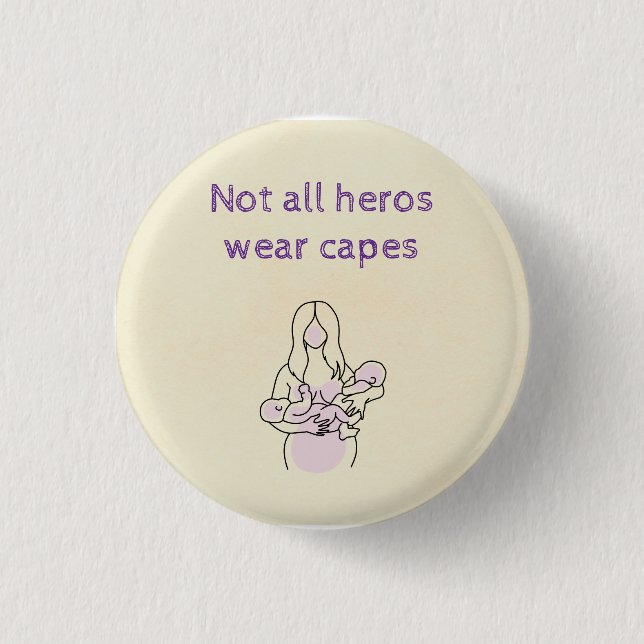 Badge Rond 2,50 Cm Twin Moms sont des héros (Devant)