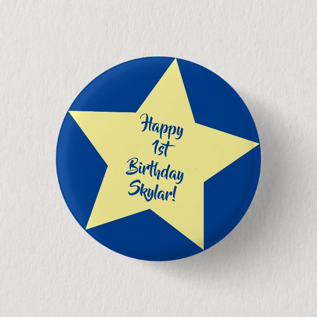 Badge Rond 2,50 Cm Twinkle Little Star Cute 1er Anniversaire Thème de (Devant)