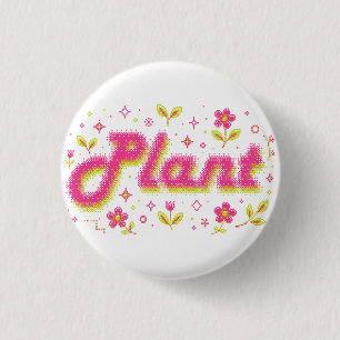 Badge Rond 2,50 Cm type de Pixel rose 