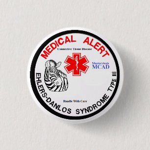 Badge Rond 2,50 Cm Type d'EDS 3 MCAD avec le bouton vigilant Médical