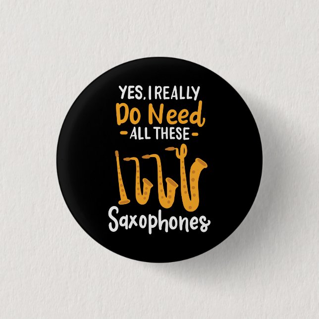 Badge Rond 2,50 Cm Types de saxophone (Devant)