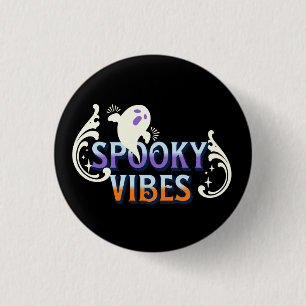 Badge Rond 2,50 Cm Typographie de lettrage fantôme Halloween Spooky V