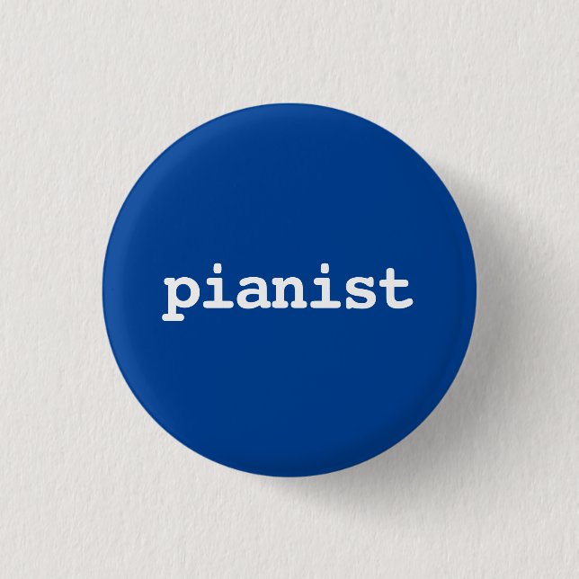 Badge Rond 2,50 Cm typographie de pianiste Bouton (Devant)