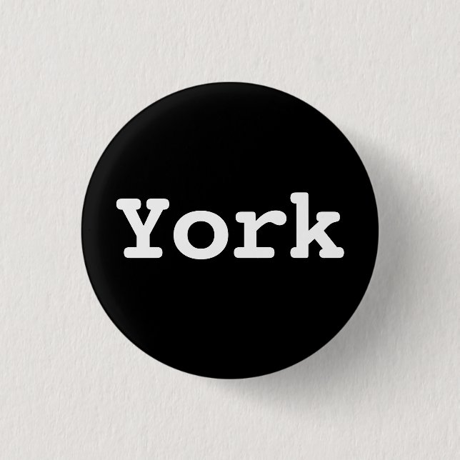 Badge Rond 2,50 Cm Typographie personnalisable de York (Devant)