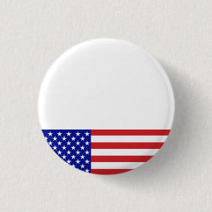 Badge Rond 2,50 Cm U.S. Drapeau - écrivez votre propre texte
