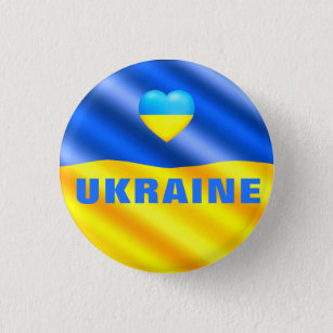 Badge Rond 2,50 Cm Ukraine - Paix - Liberté - Bouton du drapeau ukrai