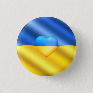 Badge Rond 2,50 Cm Ukraine - Paix Ukraine Drapeau Liberté Solidarité