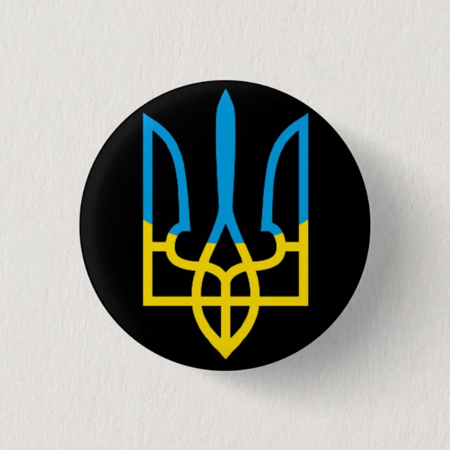 Badge Rond 2,50 Cm Ukraine Trident (Devant)