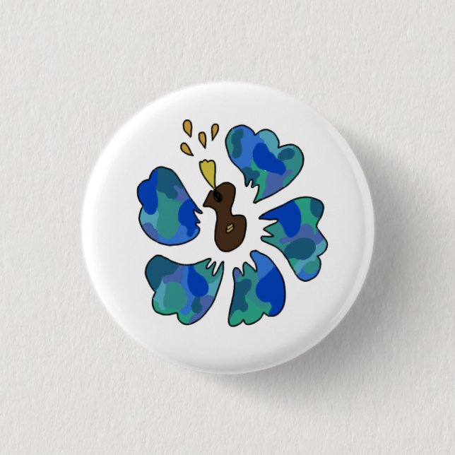Badge Rond 2,50 Cm Ukulele hibiscus (Devant)
