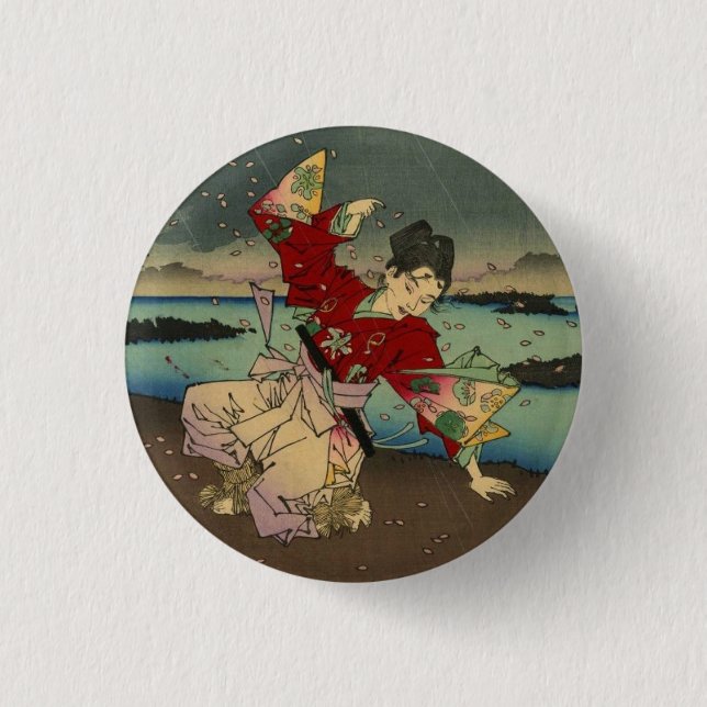 Badge Rond 2,50 Cm Umewaka à la rivière Sumida (2:3) (Devant)