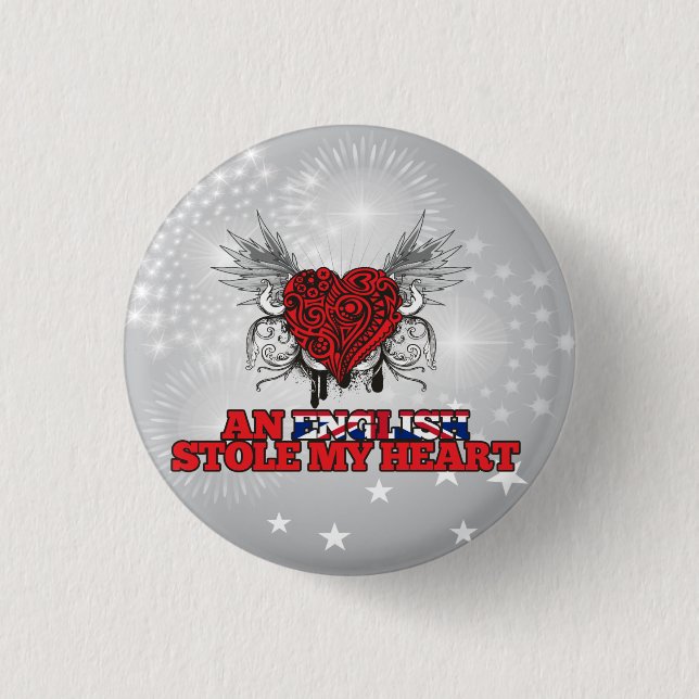 Badge Rond 2,50 Cm Un anglais a volé mon coeur (Devant)