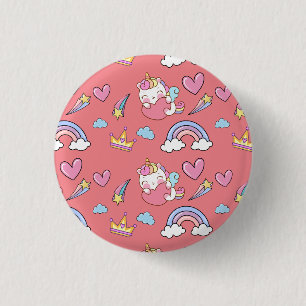 Badge Rond 2,50 Cm Un Arc-en-ciel magique Unicorn Motif fête d'annive