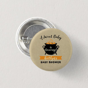 Badge Rond 2,50 Cm Un Bébé Doux Brasse Le Baby shower D'Halloween