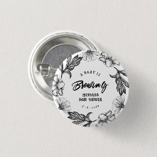 Badge Rond 2,50 Cm Un bébé est en train de brasser des fleurs gothiqu