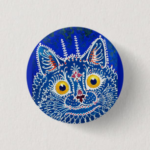 Badge Rond 2,50 Cm Un chat dans le style gothique par Louis Wain