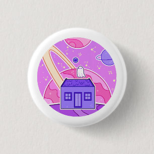 Badge Rond 2,50 Cm Un fantôme qui vit dans l'espace