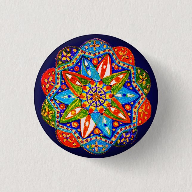 Badge Rond 2,50 Cm Un mandala vibrant  (Devant)