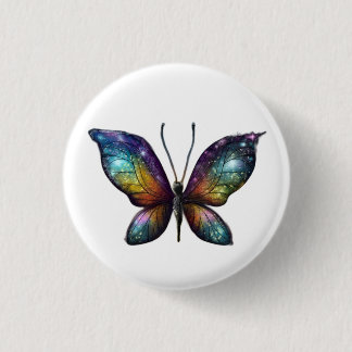 Badge Rond 2,50 Cm Un papillon coloré avec des ailes semblables à une