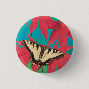 Badge Rond 2,50 Cm Un papillon swallowtail tigre canadien
