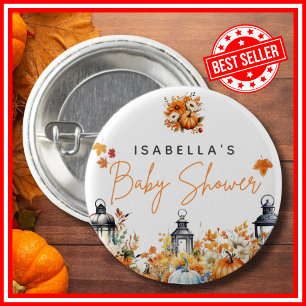 Badge Rond 2,50 Cm Un Petit Citrouille Automne Baby shower Floral Aut