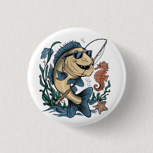 Badge Rond 2,50 Cm un poisson souriant