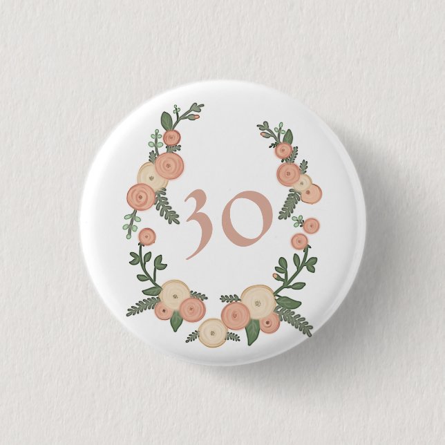 Badge Rond 2,50 Cm Un rosier en couronne (Devant)