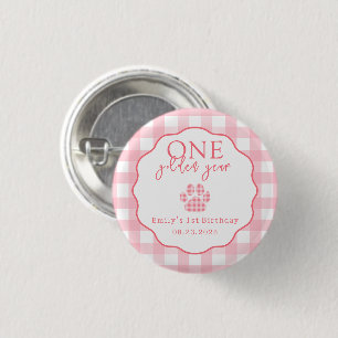Badge Rond 2,50 Cm Une année dorée Empreinte de patte Fête de premier